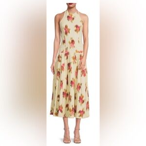 Floral Halter Corset Midi-Dress